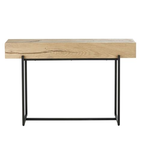Console En Chêne Et Métal Noir