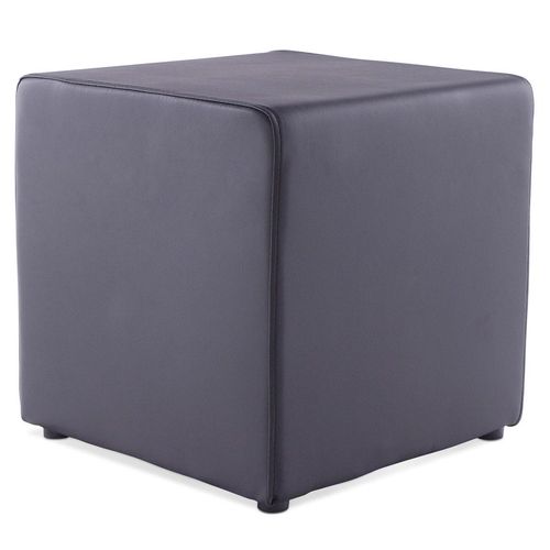Pouf 'cube' De Salon En Matière Synthétique Noire