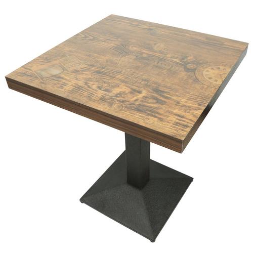 Table De Bistrot Carrée 60 X 60cm, Style Retro, Bois Et Métal, Hauteur 75cm.