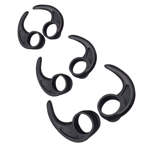 Écouteurs en silicone, crochets d'oreille, embouts d'ailes, 3 tailles, 3 paires Le noir