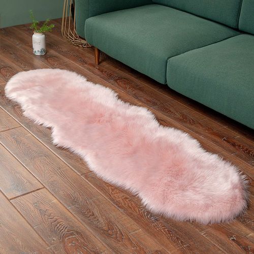 Tapis Moelleux Doux En Fausse Fourrure,Pour Fauteuils Modernes,Décoration Pour Salon,Coiffeuse,Tatami,Chambre À Coucher,Longs Cheveux - Type 2757-Light Pink-1.0p Shape 60x90cm
