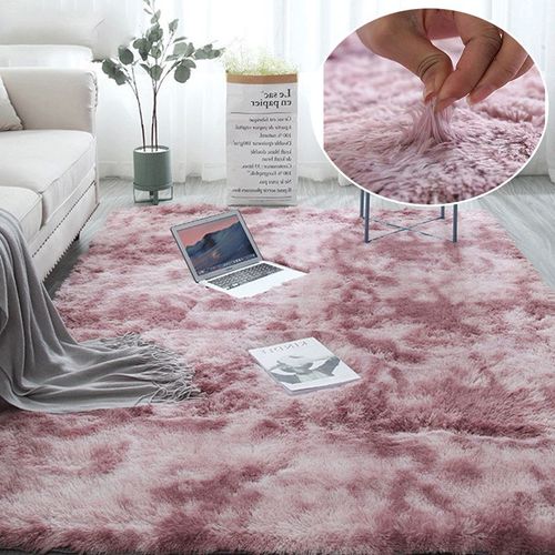 Tapis Moelleux En Peluche Pour Salon,Tapis Gris Pour Chambre À Coucher,Tapis Anti-Ald,Tapis En Velours Doux,Couverture Pour Chambre D'enfant,Décoration D'intéri - Type Pink Purple Tie Dye-120x160cm