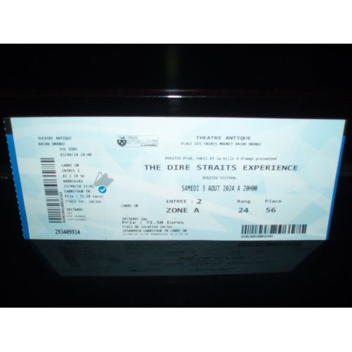 The Dire Straits Experience / Ticket : Billet De Spectacle.