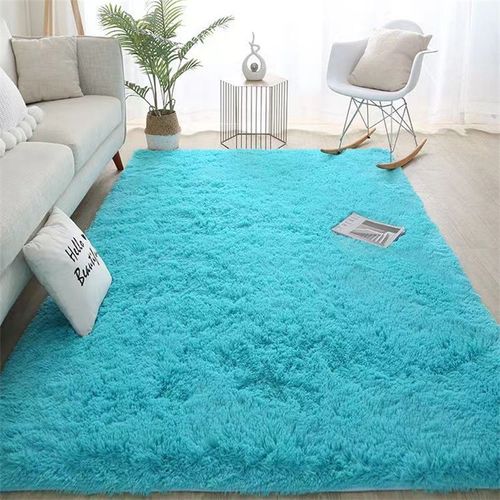 Tapis Moelleux Monochromatique Pour Chambre À Coucher,Violet,Mignon,Polymères De Chambre D'enfant,Cheveux Longs,Peluche Douce,Salon,Décoration Moderne - Type 120x160cm #E