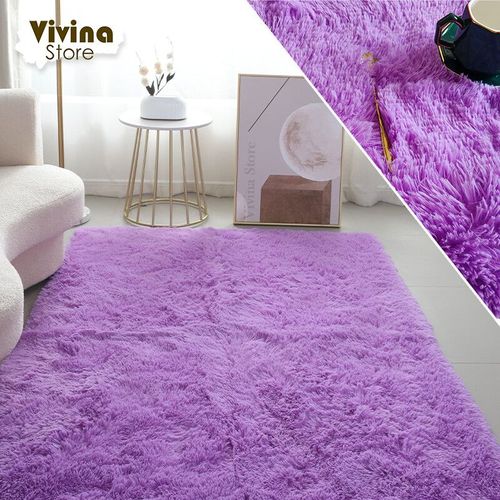 Tapis Moelleux Monochromatique Pour Chambre À Coucher,Violet,Mignon,Polymères De Chambre D'enfant,Cheveux Longs,Peluche Douce,Salon,Décoration Moderne - Type 100x160cm #B