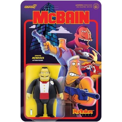 Super7 - The Simpsons Reaction Wave 1 Mcbain - Senator Mendoza [] Action Figu