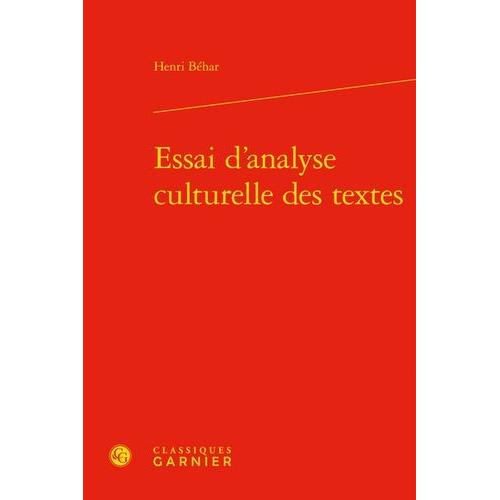 Essai D'analyse Culturelle Des Textes