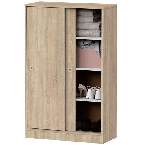 Armoire Chambre Rangement, Meuble À Chaussures, Portes Coulissantes 120x74x33cm, , Bois, Briebe, Nova