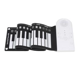 Rouler Piano, Portable Instrument de musique électronique main rouleau  Piano Silicone clavier enfants adulte jouet (61 touches, noir)