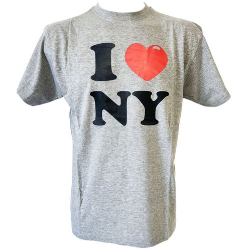 T-Shirt I Love New York Gris Chiné - Taille L