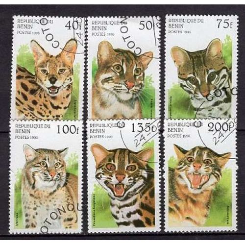 Benin 1996 Animaux Sauvage Les Felins Serie Complete Oblitere