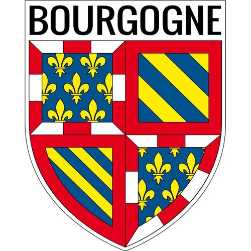 1 Grand Ecusson Autocollants 9x8 Cm - Blason Bourgogne Sticker