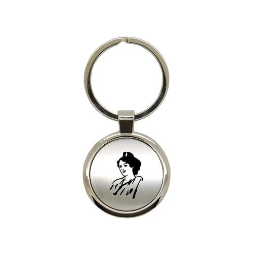 Porte clé en métal alu brossé gravure laser Arlesienne 2