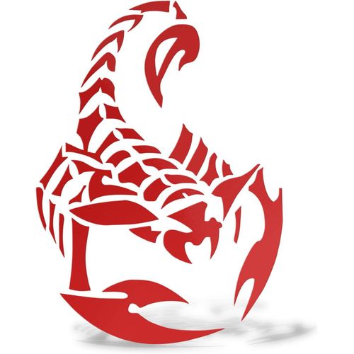 Cm 15 - Rosso - Autocollant Prespaced Rouge 15cm - Scorpion - Décalque De Vinyle Autocollant Decal Mural Pour Ordinateur Portable Auto Moto Casque Camper