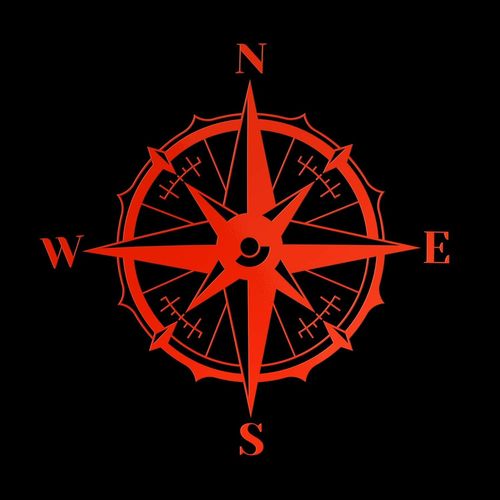 Cm 25 - Rosso Fluo - Autocollant Prespaced Rouge Fluorescent 25cm - Compass Rose Dei Venti Bateau Sea - Décalque De Vinyle Autocollant Decal Mural Pour Ordinateur Portable Auto Moto Casque Camper