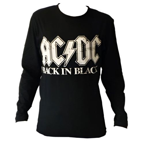 Tee-Shirt Manches Longues Noir Ac/Dc - Taille M