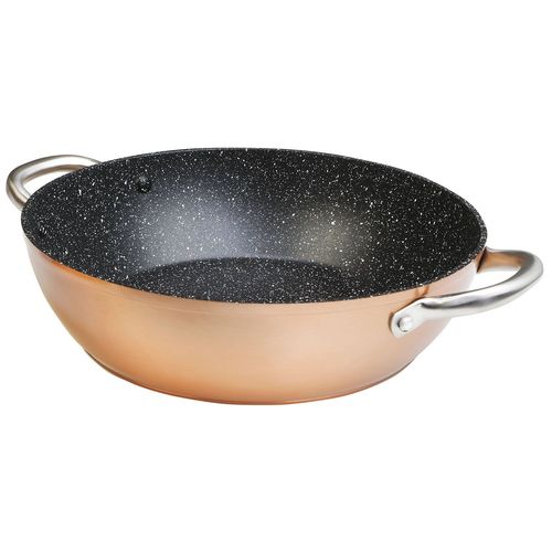 Casserole Basse 28cm Induction, Antiadhésive Sans Pfoa, Aluminium Forgé, , Cuivre, Wecook, Professional