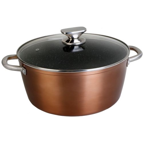 Casserole 24cm Induction, Couvercle En Verre, Antiadhésive Sans Pfoa, Aluminium, , Cuivre, Wecook, Professional