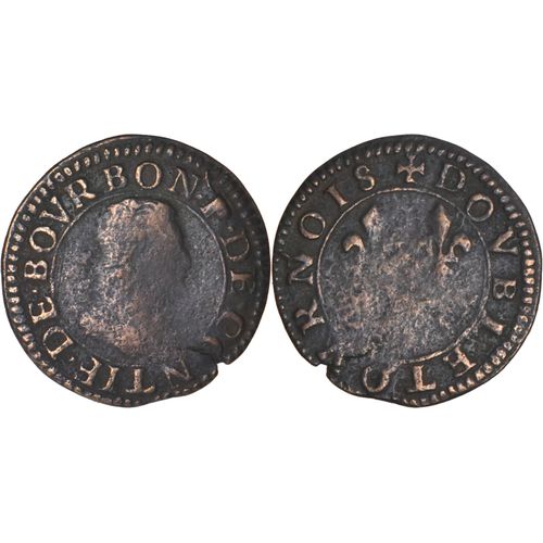 France - Principauté De Chateau-Regnault - François De Bourbon-Conti - 1605-1614 - Double Tournois Type 18 - Feos01f3