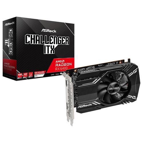 ASRock Radeon RX 6400 Challenger ITX 4GB - Carte graphique - Radeon RX 6400 - 4 Go GDDR6 - PCIe 4.0 x4 - HDMI, DisplayPort