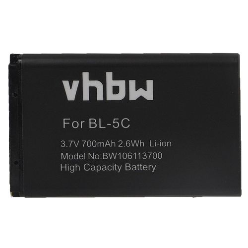 Vhbw 1x Batterie Compatible Avec Nokia 2255, 2118, 2280, 2270, 2285, 1280, 1255, 2112, 1315, 1200, 1208 Téléphone Portable (700mah, 3,7v, Li-Ion)