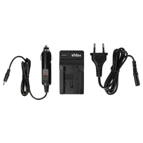 Vhbw Chargeur Batteries Secteur + Adaptateur 12v Allume-Cigare, Led Compatible Avec Canon Hf11 Hd, Hg20, Hf10, Hf100, Xa10, Hg21