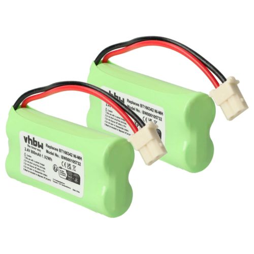 vhbw 2x Batterie remplacement pour VTECH73C02 pour téléphone fixe sans fil (800mAh, 2,4V, NiMH)