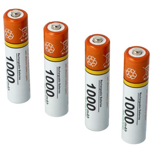 vhbw 4x AAA téléphone, Micro, R3, HR03 1000mAh compatible avec Grundig Sixty, Sixty 2.0, D210, D210A, Seen A