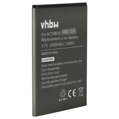 Vhbw Li-Ion Batterie 2000mah (3.7v) Pour Téléphone, Smartphone Archos 50b Neon, 50b Neon 4g Comme Ac50bne, Ac50bne 1icp5/56/78