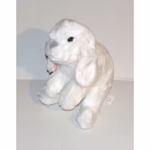 peluche lapin belier blanc et rose toysrus doudou lapin nez gris