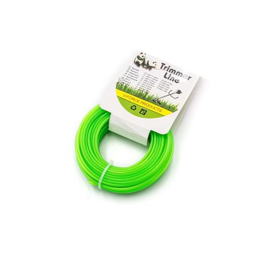 vhbw Fil de coupe de 2,4mm - 15 mètres, vert, nylon, résistant de diamètre compatible avec débroussailleuses - rotofils