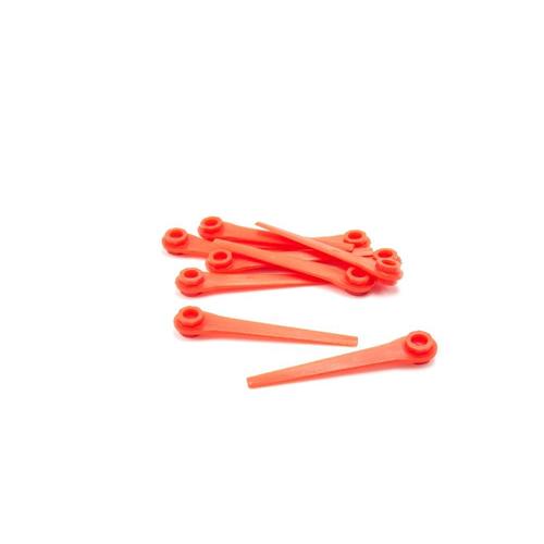 vhbw 10x Lames remplacement pour Gardena RotorCut 5368-20 pour taille gazon - Lames de rechange, rouge, plastique