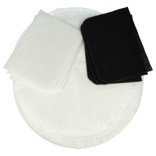 vhbw 3x filtre à graisses, 3x filtre à charbon, 6x filtre papier remplacement pour DeLonghi 5512510041 pour friteuse - 12 filtres