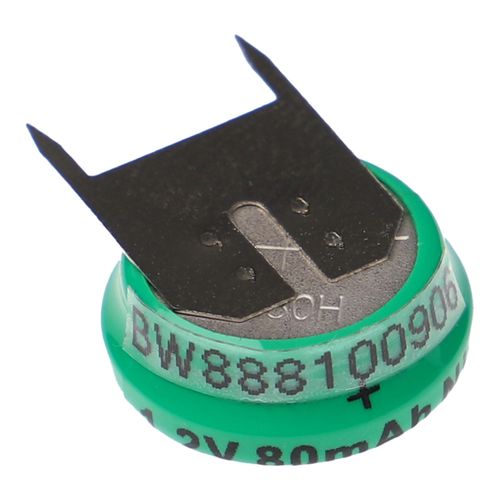 vhbw Batterie bouton type V80H (NiMH, 80mAh, 1.2V) - 1 cellule, 3 broches connexion print, rechargeable
