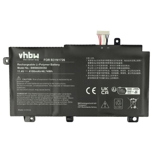 vhbw Batterie compatible avec Asus TUF FX505DT-BQ384T, TUF FX505DT-...