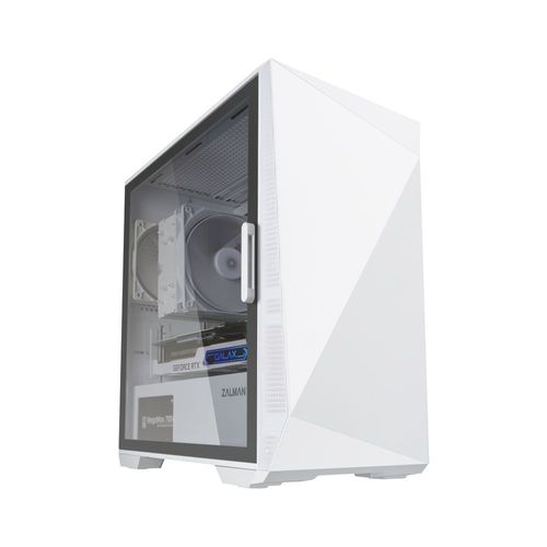 Boitier PC Mini Tour Micro ATX Zalman Z1 Iceberg avec panneau vitré - Blanc