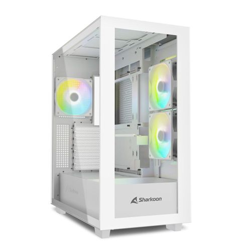 Sharkoon Rebel C60 White RGB ATX Rebel C60 RGB - Boîtier moyen tour - Blanc - RGB - Fenêtre