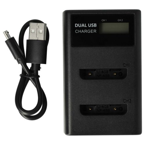 vhbw Chargeur USB double compatible avec Voigtländer Vito 65, 75 caméra action-cam + écran LED 4,2 V