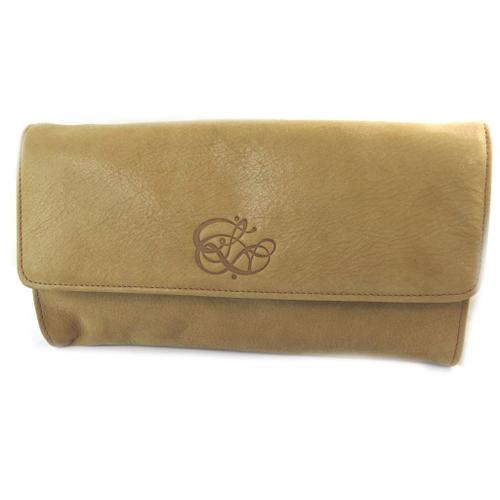 PROMOTION ! Sac pochette cuir pailleté 'Les Trésors De Lily' ambre (2 compartiments) - 16x8x3 cm