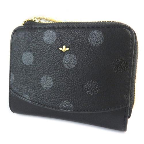 PROMOTION ! Porte-monnaie zippé 'Nica' noir pois - 11. 5x9x3 cm