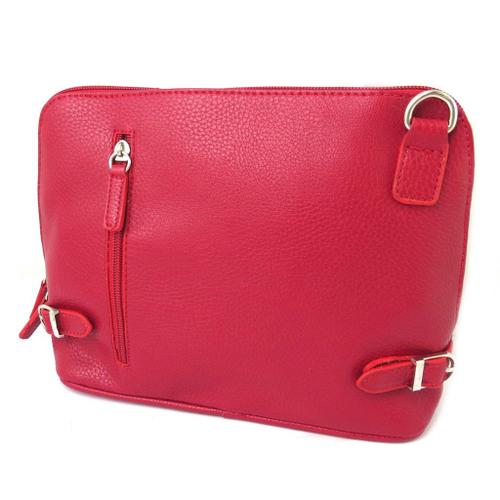 PROMOTION ! Sac cuir 'Les Grainés' rouge - 27x18x8 cm