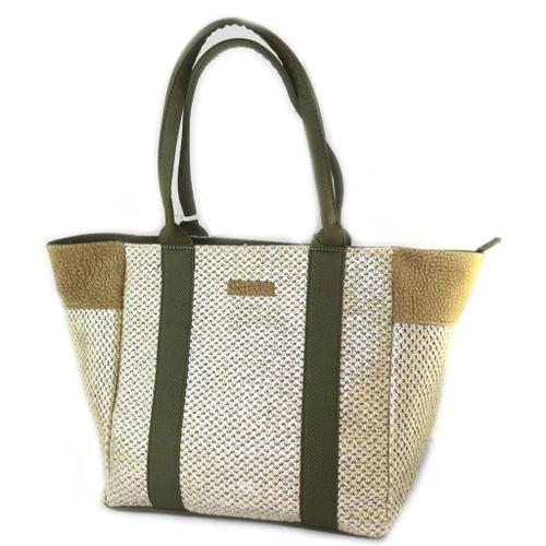 PROMOTION ! Sac créateur 'Lollipops' beige kaki doré - 50x29x20 cm