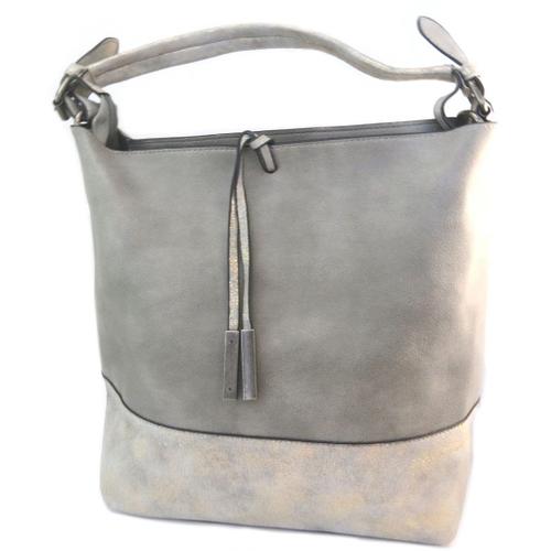 PROMOTION ! Sac 2 en 1 'Scarlett' taupe - 38x31x15 cm