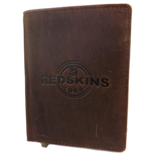 PROMOTION ! Portefeuille européen cuir 'Redskins' marron vintage - 13. 5x10x1 cm