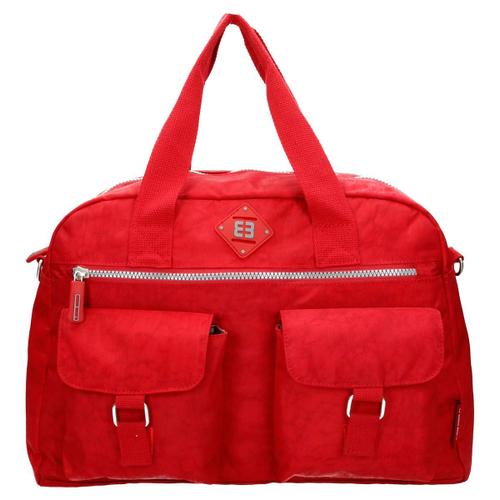 PROMOTION ! Sac cabas multipoches 'Enrico Benetti' rouge - 40x27x15 cm