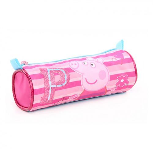 PROMOTION ! Trousse tube 'Peppa Pig' rose - 20x7 cm