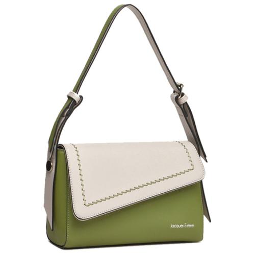 Sac bandoulière 'Jacques Esterel' vert blanc - 25. 5x18x9 cm