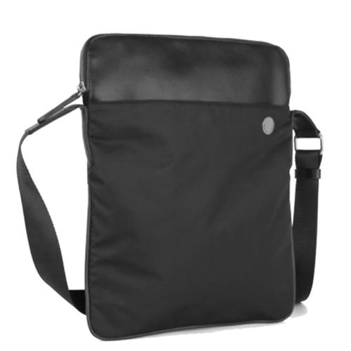 PROMOTION ! Grand sac porté-croisé 'Pierre Cardin' noir (ultra plat) - 33. 5x28x3 cm