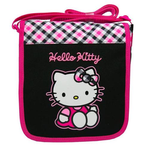 Sac 'Hello Kitty' noir rose - 22x21x5 cm