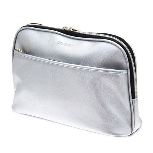 Trousse de toilette zippée 'Zip'n go' gris argenté - 31x27x13 cm